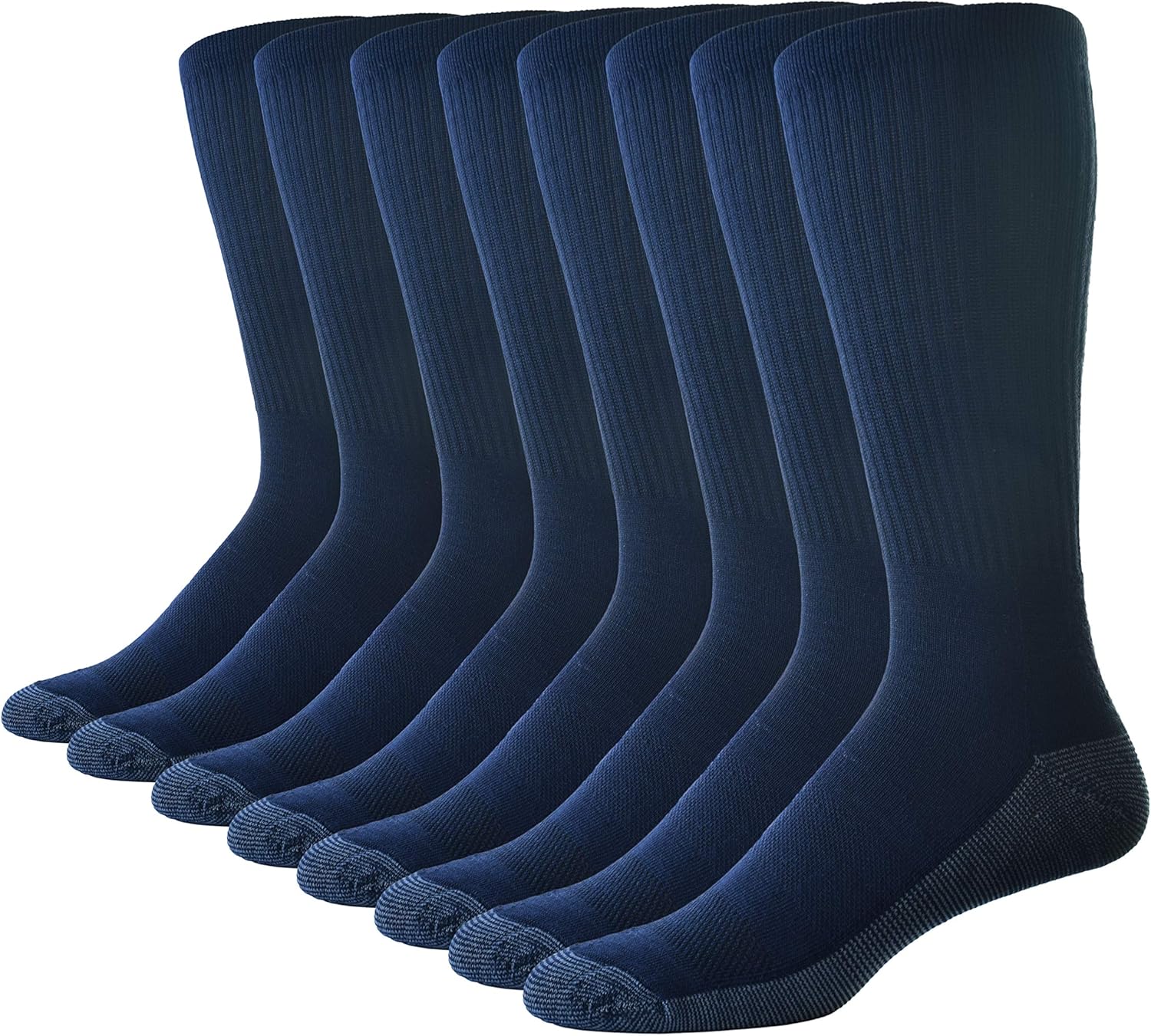 Mens Crew Socks 8 Pair Pack Moisture Wicking Socks Crew Work Socks For MenNavyShoe Size 1216