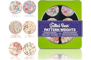 The Quilted Bear Pattern Weight Set – Scratch-Resistant Fabric Weights for Secure Pattern Cutting, Sewing Supplies & Quilting Supplies (TQB - Floral)