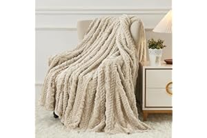 Aganear Fleece Throw Blanket - Cozy Soft Lightweight Fuzzy Throw Blanket for Women Portable Throw Blankets for Couch, Warm Present for Birthday, Christmas, Halloween, Housewarming(50"x60", Khaki)
