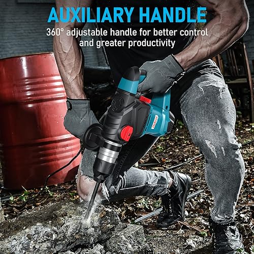 ENEACRO 1-1/4 Inch SDS-Plus Amp Heavy Duty Rotary Hammer Drill, Safety  Clutch Functions with Vibration