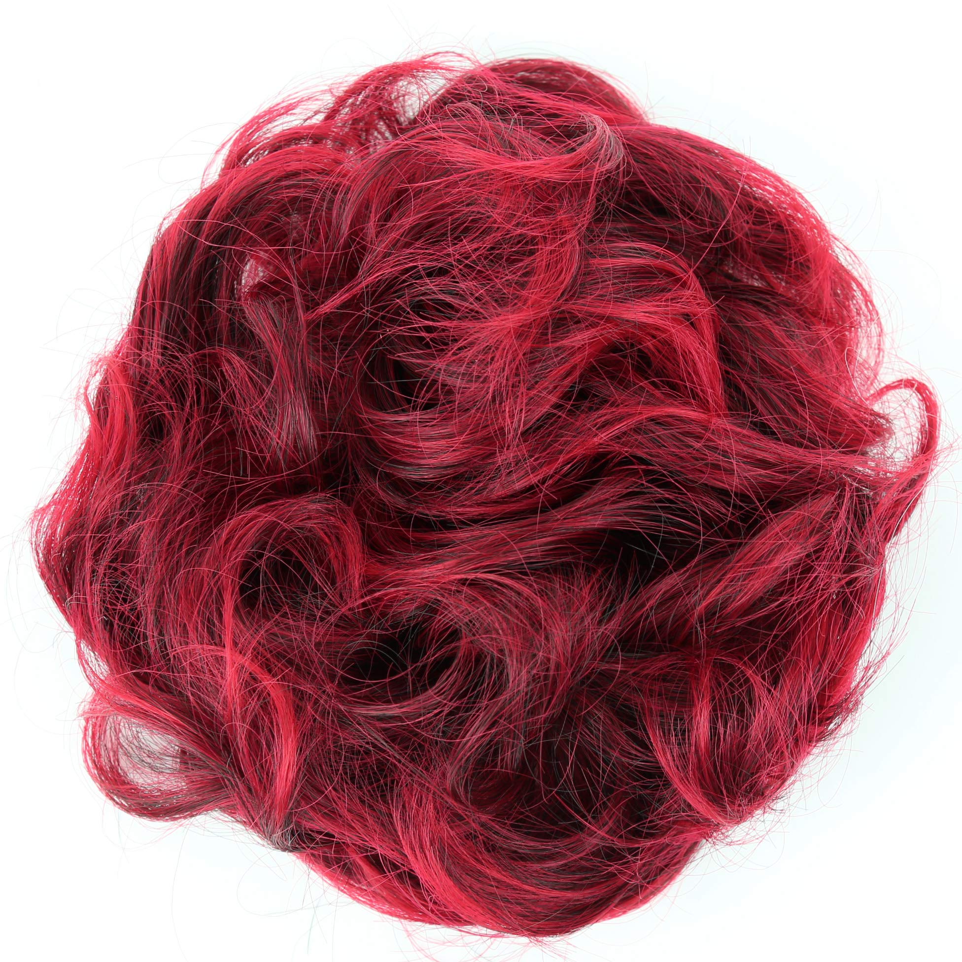 CAISHA Large Hairpiece Scrunchy Instant Updo Curly Messy Bun Red Mix G29E