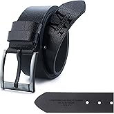 YEWBEE Personalized Leather Belt for Men, Custom Engraved Message, Gift for Husband, Anniversary or Valentines Day