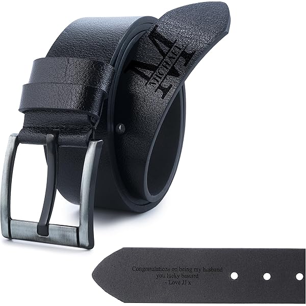 Personalized Leather Belt For Men - Custom Engraved Name Belt - Wedding & Anniversary Gift (Black/Brown, Sizes 44-50in)