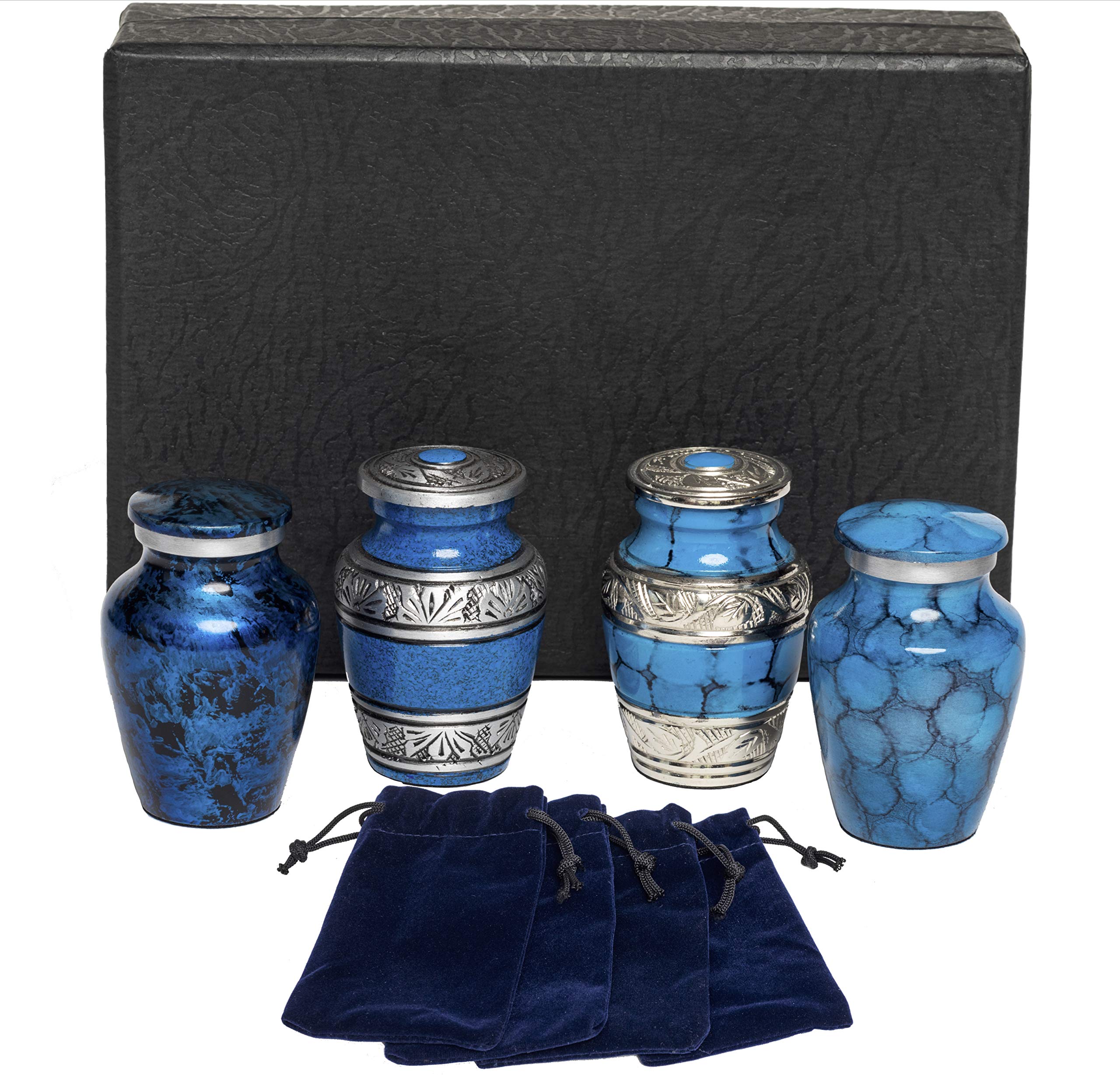 Eternal Harmony Keepsake Urns for Human AshesFor Cremation (Urns Carefully Handcrafted) with Elegant Finishes to Honor Your Loved One Blue