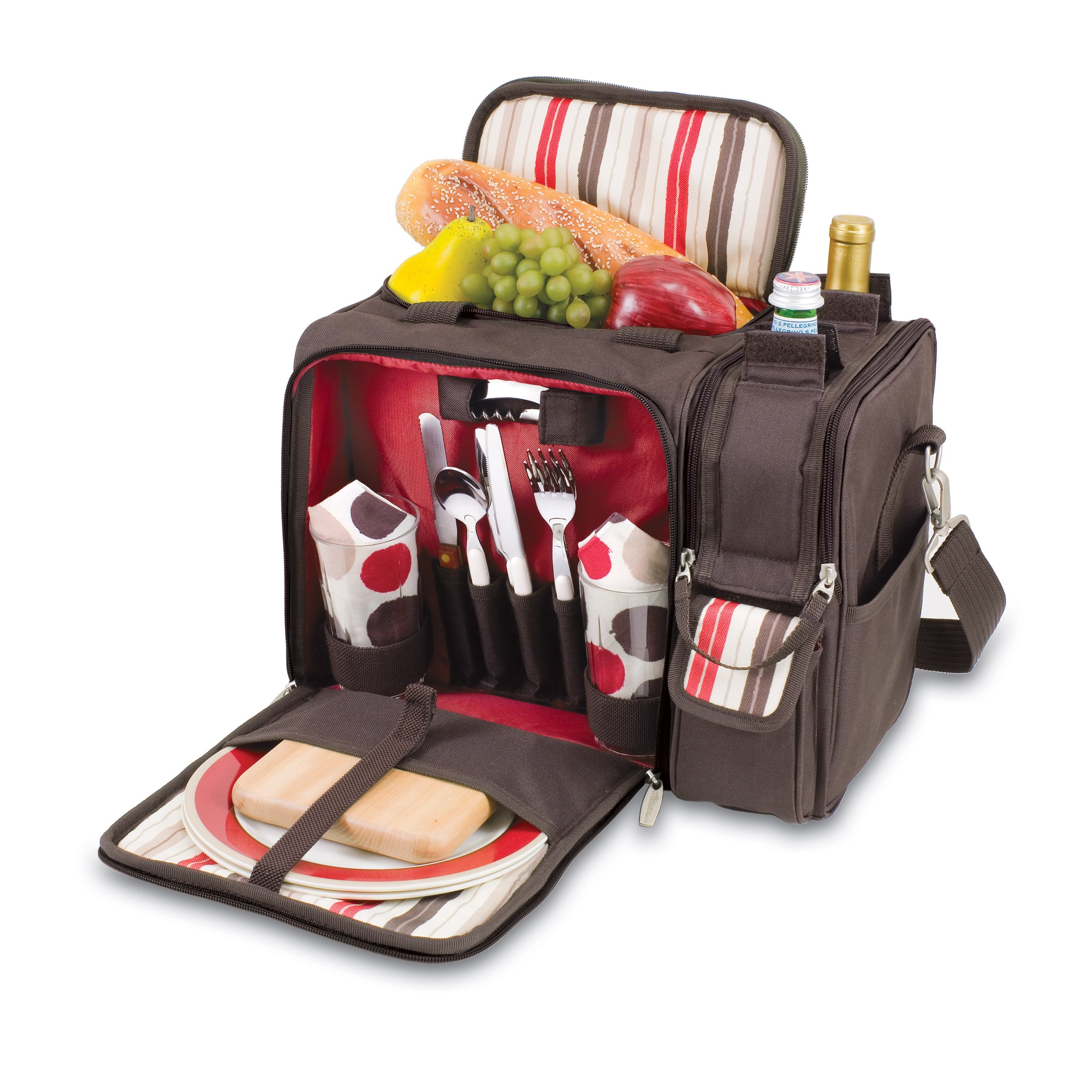 Picnic Time Malibu Insulated Cooler Picnic Tote With Service For 2