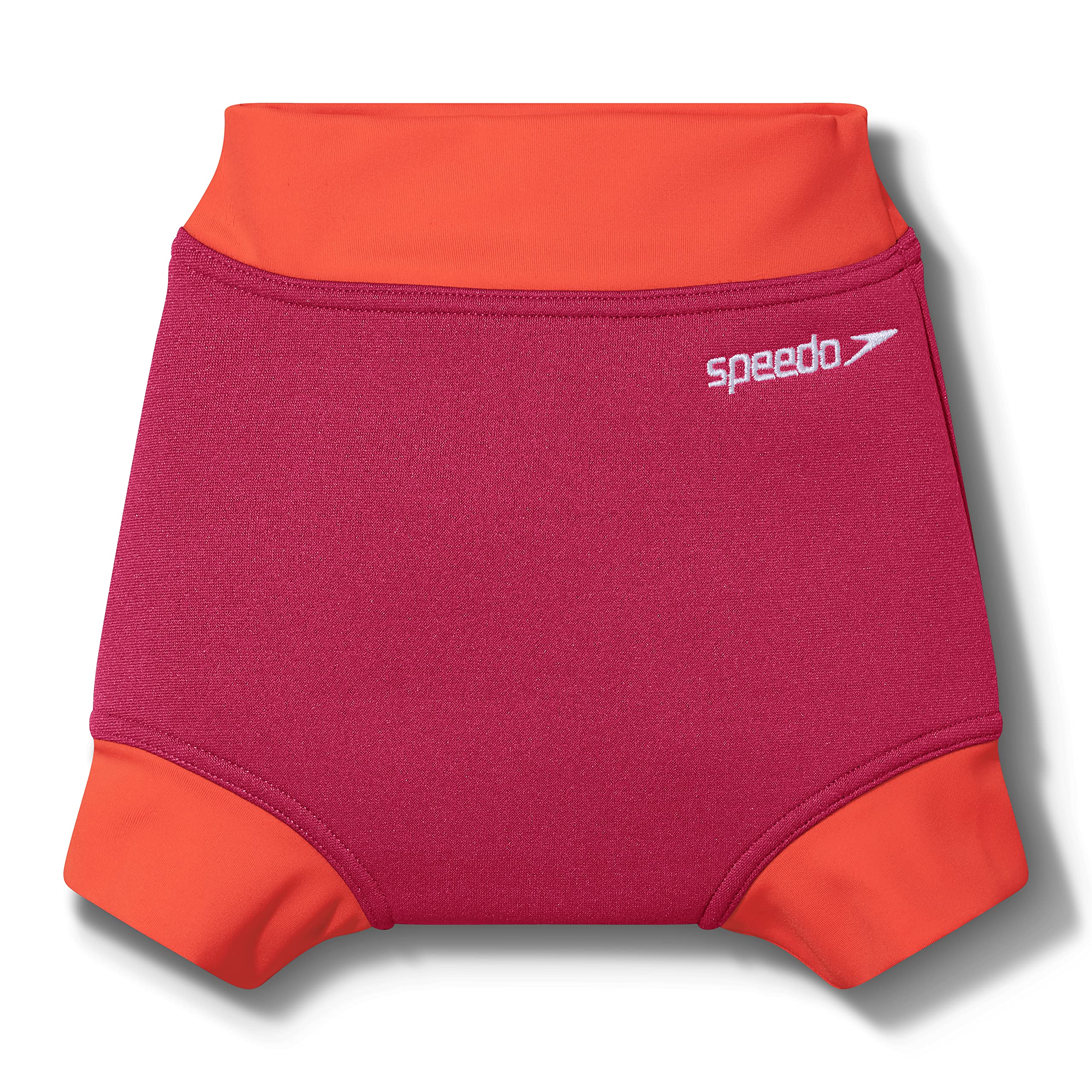 Speedo Girls Learn to Swim Baby & Toddler Nappy Cover | Soft Touch | Neoprene, Cherry Pink/Coral, 6-9M