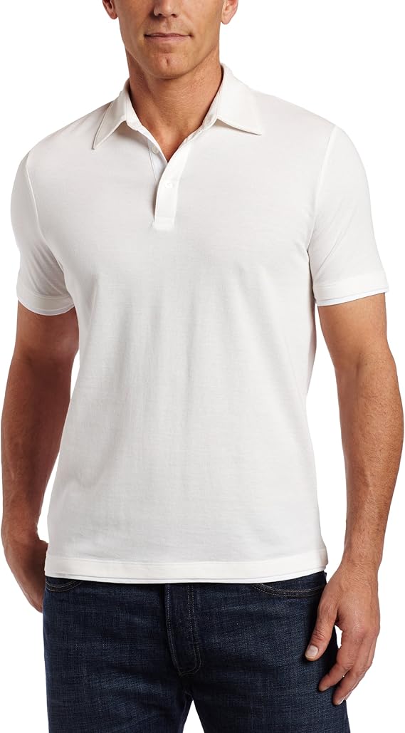 Perry Ellis Men's Pique Polo, Bright White, Medium at Amazon Menâs Clothing store: Polo Shirts