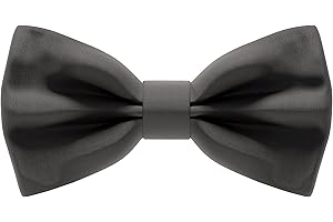 Bow Tie House Satin Classic Pre-Tied Bow Tie Formal Solid Tuxedo for Adults & Children