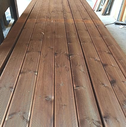 Top Pavimento In Legno Per Esterno Piscina In Decking In Pino 12x28x205 Cm 2 Pezzi