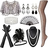 RIOSO 1920s Accessories for Women Flapper Gatsby Roaring 20s Accessories Costume Black