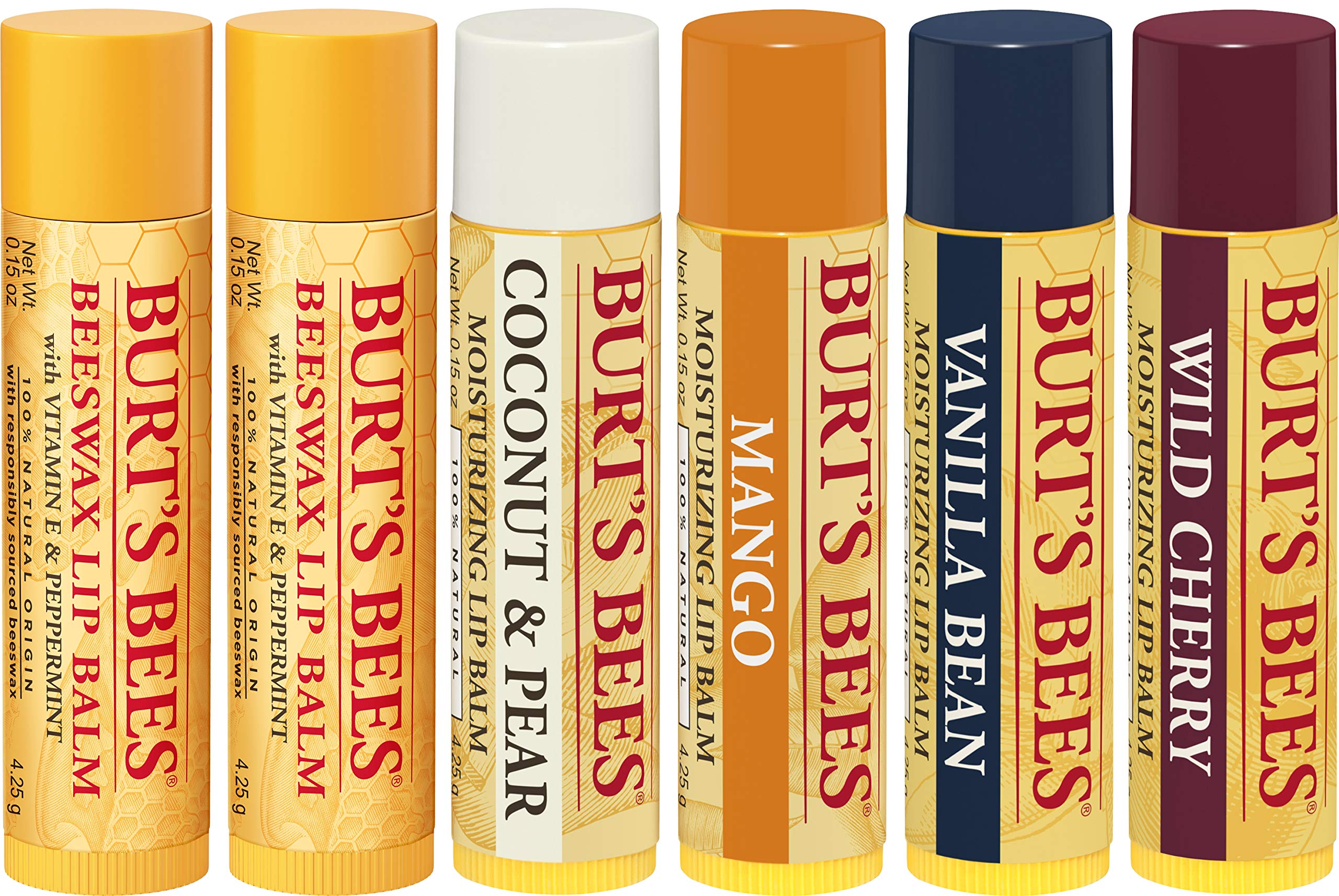 Burt's Bees 100 Natural Moisturizing Lip Balm, Multipack Original