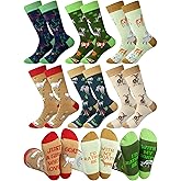Bunnycool 6 Pairs Women Goat Socks Gifts Funny Colorful Pattern Animal Crew Socks for Goat Lovers Gifts