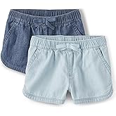 The Children's Place Baby Girls' and Toddler Pull on Chambray Shorts