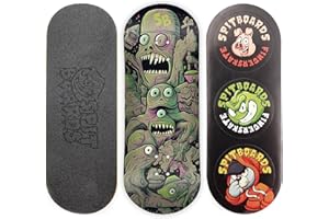SPITBOARDS® 34mm Fingerboard Deck - Real Wood (5-Layers) Classic Popsicle Street Shape - Size: 34 x 96 mm - Single Graphic Deck (Real Wear) - Optimized Concave - Meteoroid