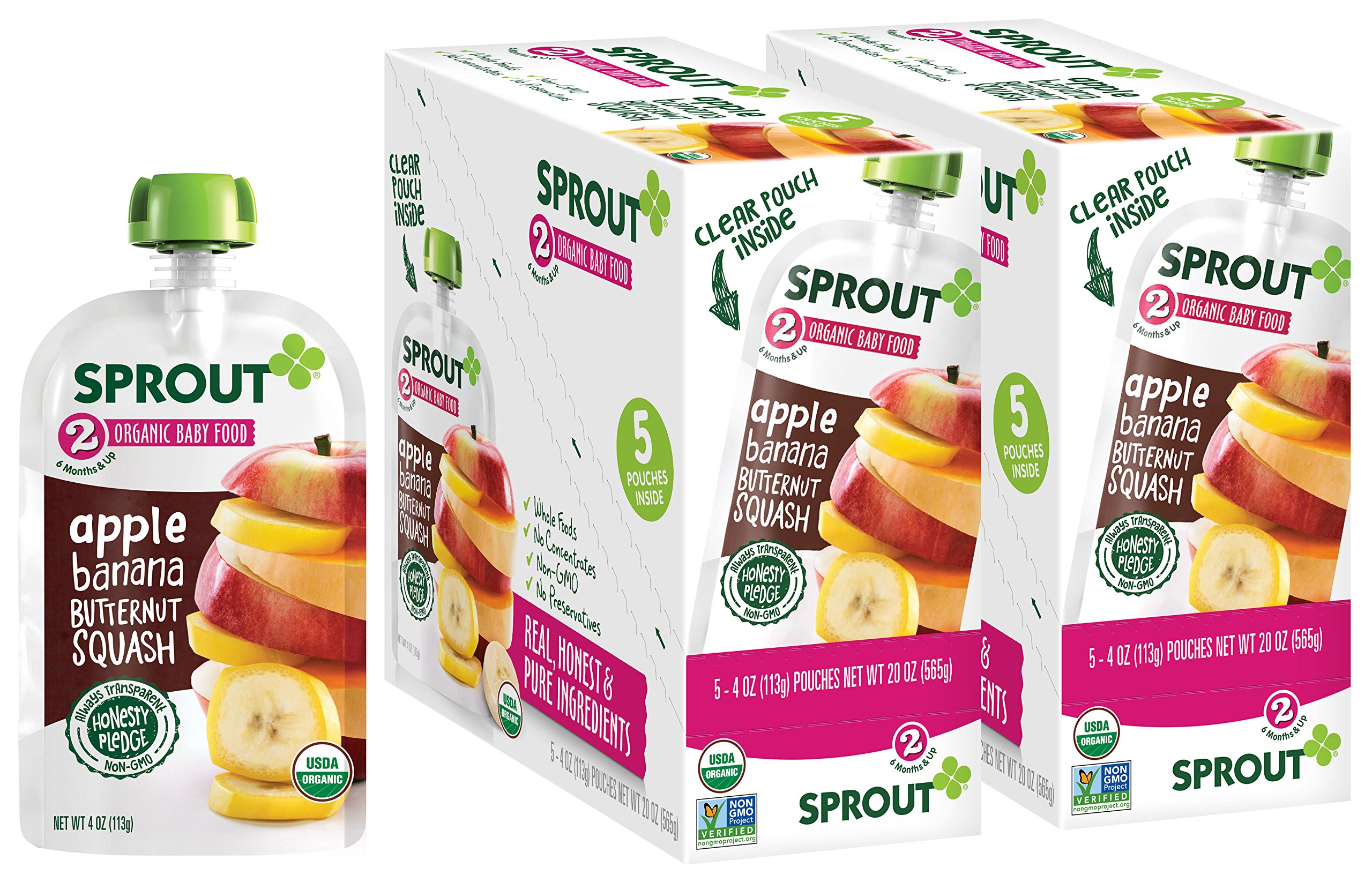 Sprout Organic Baby Food Pouches Stage 2 Sprout Baby Food, Apple