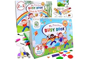 Panda Brothers Toddler Busy Book, Montessori Toys for 3 4 5 Years, Preschool Learning Activities, Educational Toys for Toddlers, Gift Coloring Book and Learning Materials, Toddler Learning Toy