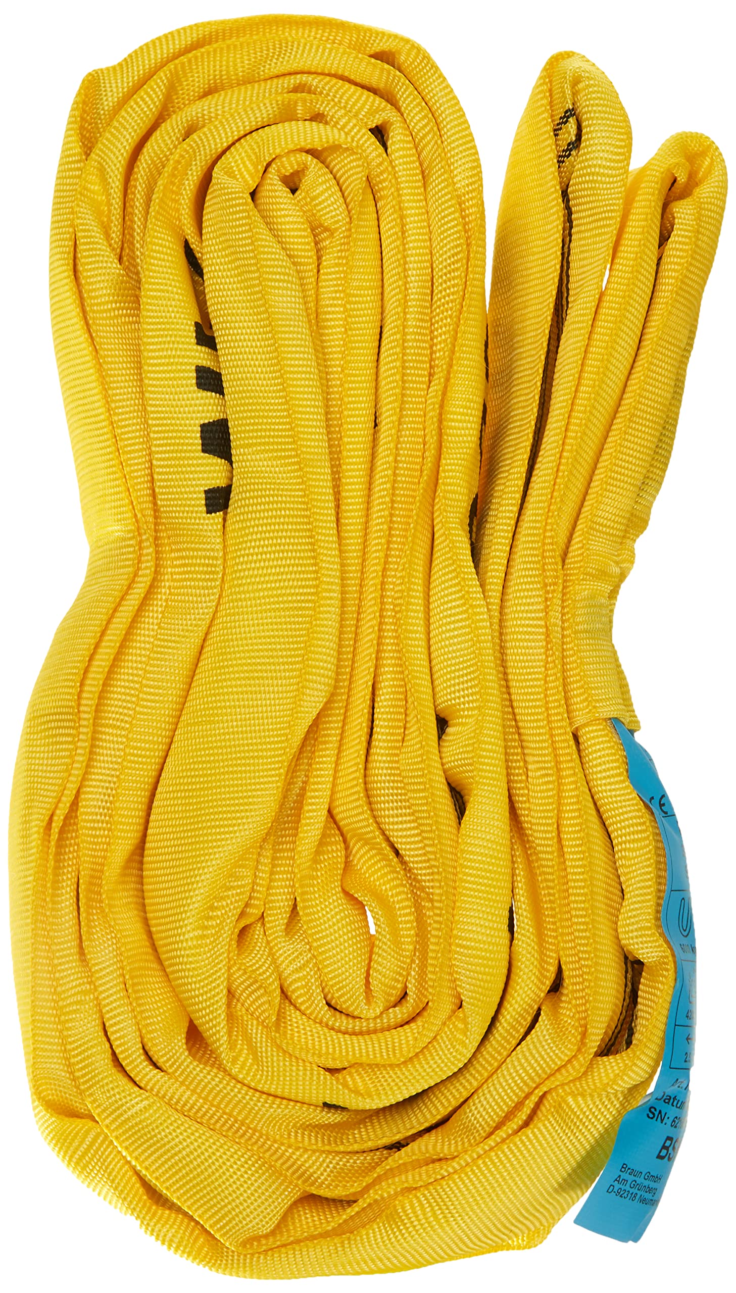 Braun 30051RS Circular Sling 3000 kg Load 5 m Continuous with Polyester Core Yellow
