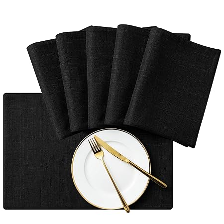 Subrtex Leinen Tischset Abwischbar Stoff Platzsets Rutschfest Abwaschbar 30x45 cm Platzdeckchen für Restaurant, Küchentische 