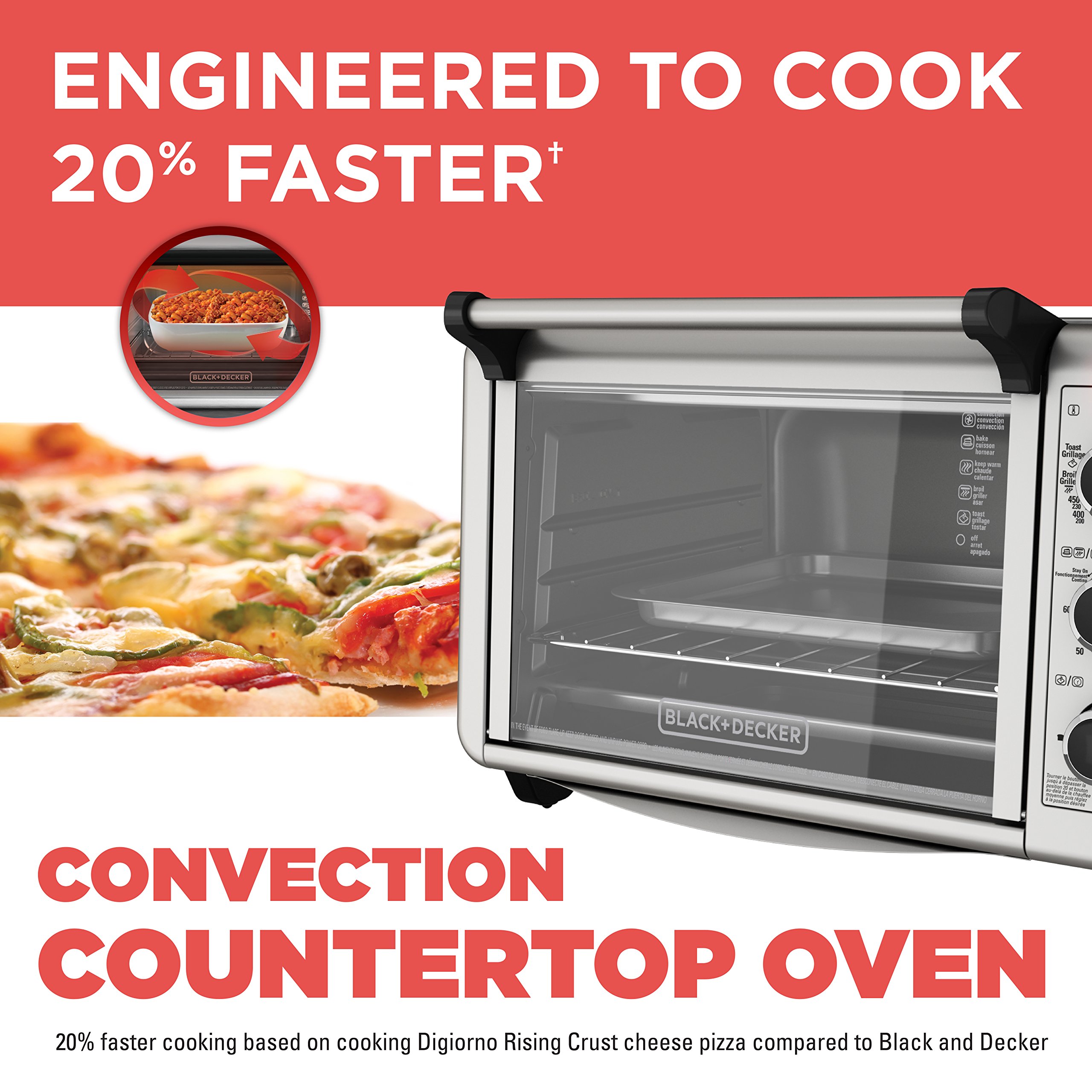 Black+Decker TO3210SSD 6Slice Convection Countertop Toaster Oven