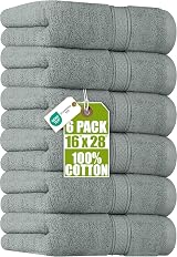 Utopia Towels Premium Hand Towels 6 Pack 41 x 71 cm 100% Cotton Cool Grey