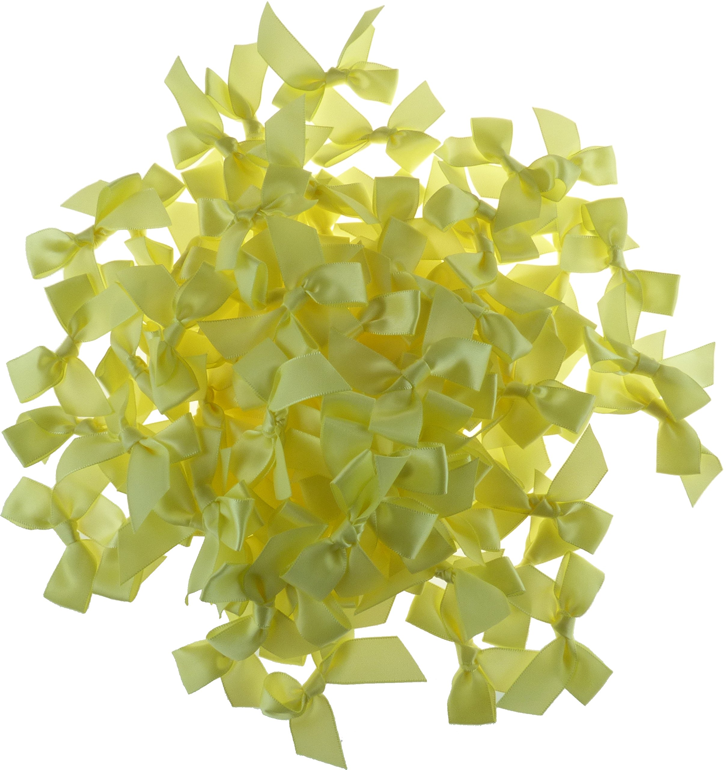 Personal Impressions 100 Maize Ribbon Bows-15mm, Synthetic Material, Yellow, 18.2 x 13.5 x 3 cm