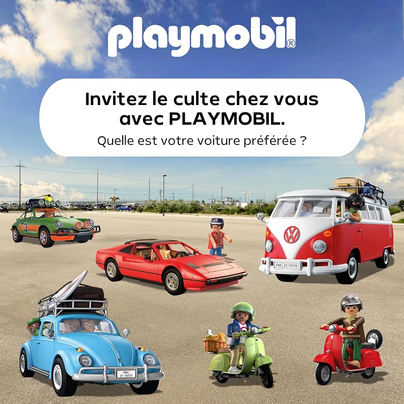 | Voitures | 80 Ans de Vespa : Style Iconique | Vespa Anniversaire Bleu Clair avec Figurine Tendance, Panier et Planche d’Autocollants | pour Les Enfants à partir de 5 Ans | 72284