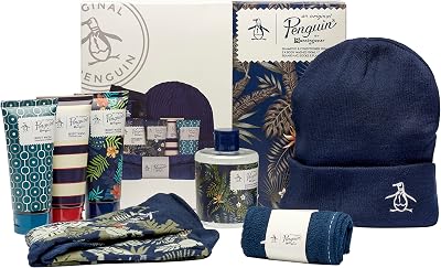 Original Penguin Men's Grooming Gift Set Body Wash Shampoo Conditioner Socks