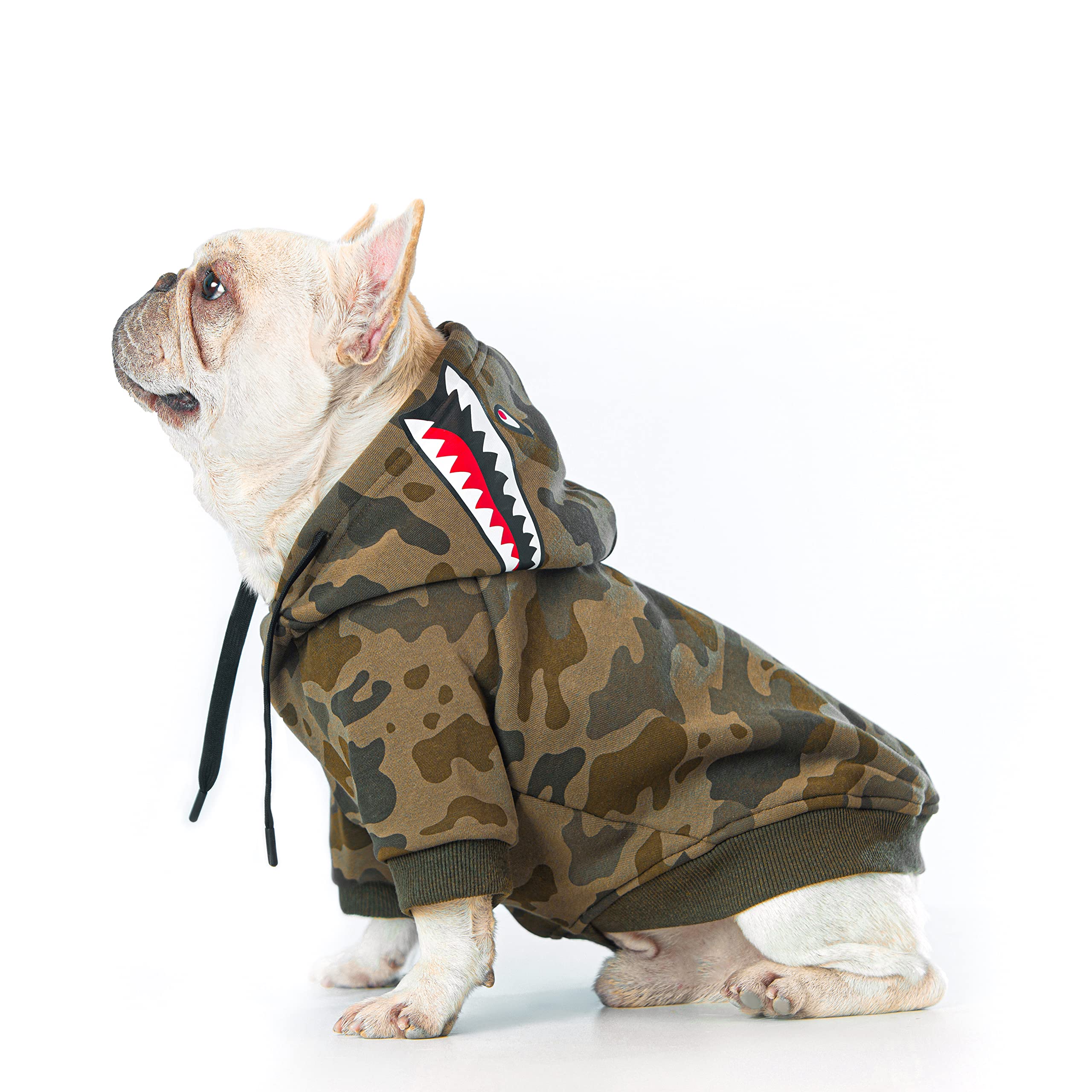 Photo 1 of Woof Trails Camo Dog Hoodie Dog Clothes Extra Warm Fleece Lining Stretchy Fit for Small Medium Large Dogs (Camo, X-Large)