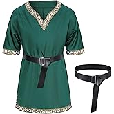 Kids Medieval Costume Boys Viking Tunic Knight Warrior Renaissance Shirts with Belt