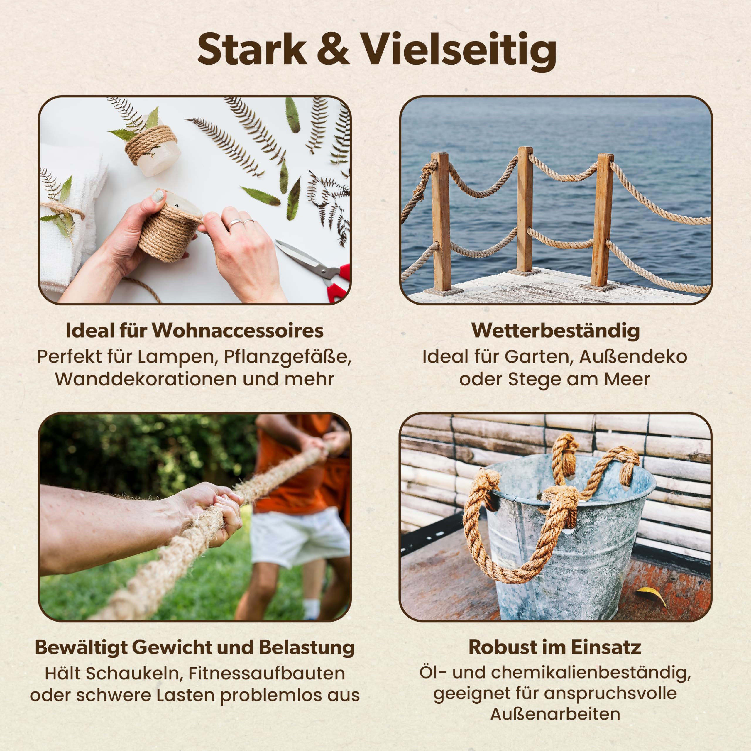 Creative Deco Juteseil Juteschnur | 10m Lang | 8mm Dickes Seil 6