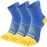SPST Toe Socks for Men and Women, Bamboo Viscose Five Finger Ankle Socks, Athletic Running Socks 3 Pairs