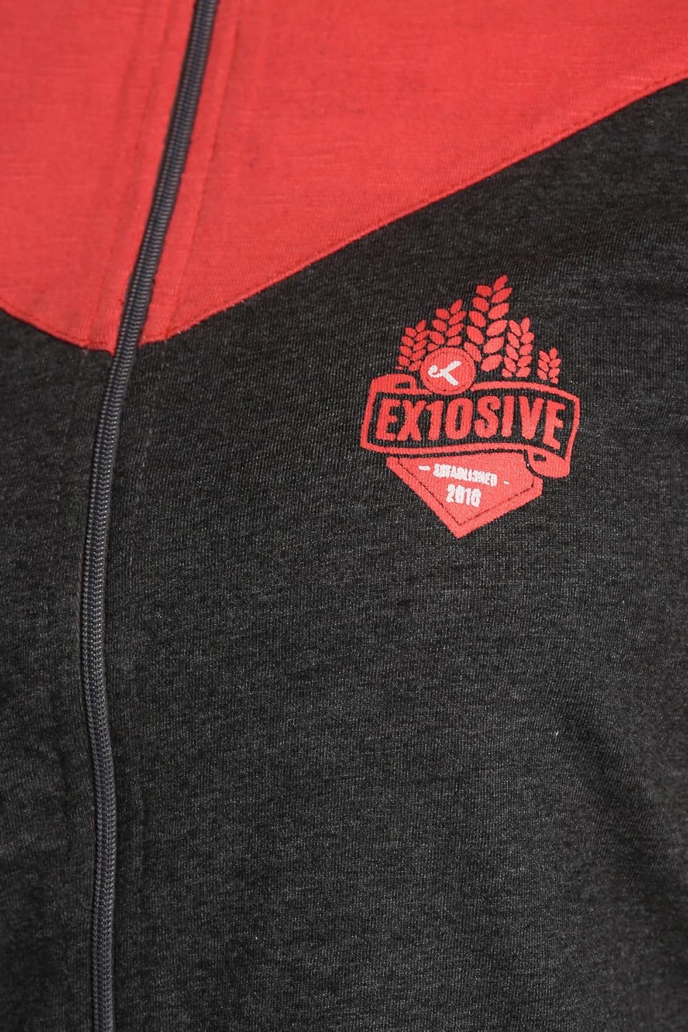 ex10sive women's front zipper cotton blended active wear top and bottom set