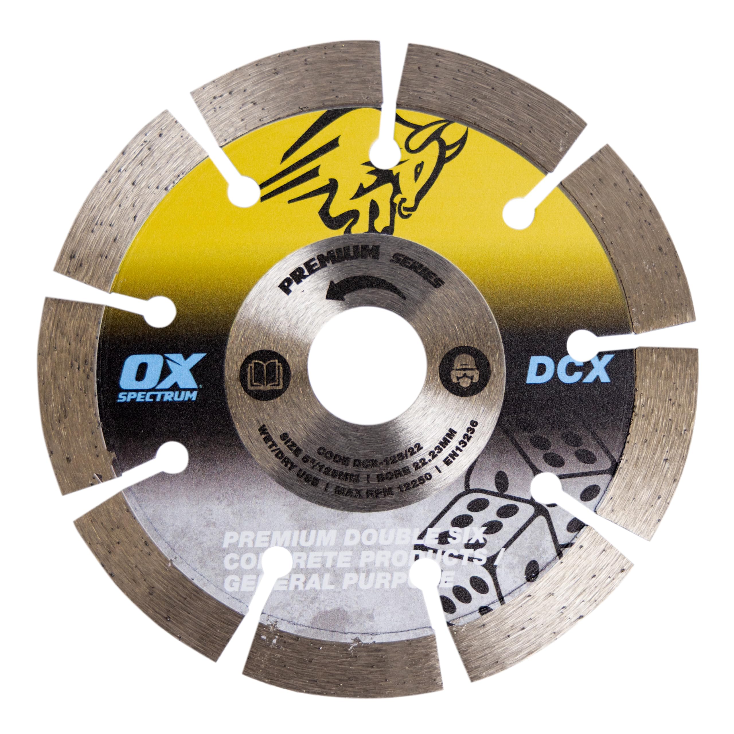 OX Spectrum Premium Double Six Diamond Blade - GP - 125/22.23mm