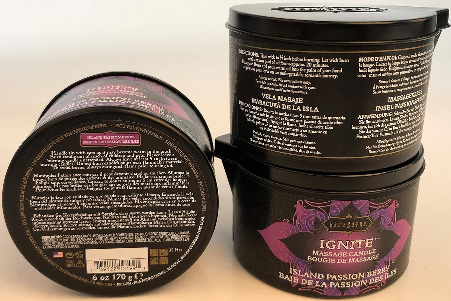 Kama Sutra - Massage Oil Candle - Island Passion Berry - 6 Ounce : Massage Oils : Beauty
