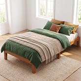 Sweetcrispy 12" Twin Bed Frames, 3.5" Thick Pine Frame, 500 lbs Capacity | Solid Wood Platform Bed Frame with Wooden Slats Support, Noise-Free, No Box Spring Needed, Honey Wood Finish