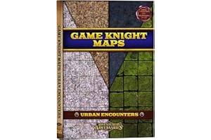 Game Knights Urban Encounters Map Mat by Adventurers and Adversaries – Double-Sided Gloss Laminated Dry Erase Battle Map, Tabletop Map for Roleplaying, 1 Inch Gridded Overlay – 2D Terrains Maps, 2pcs