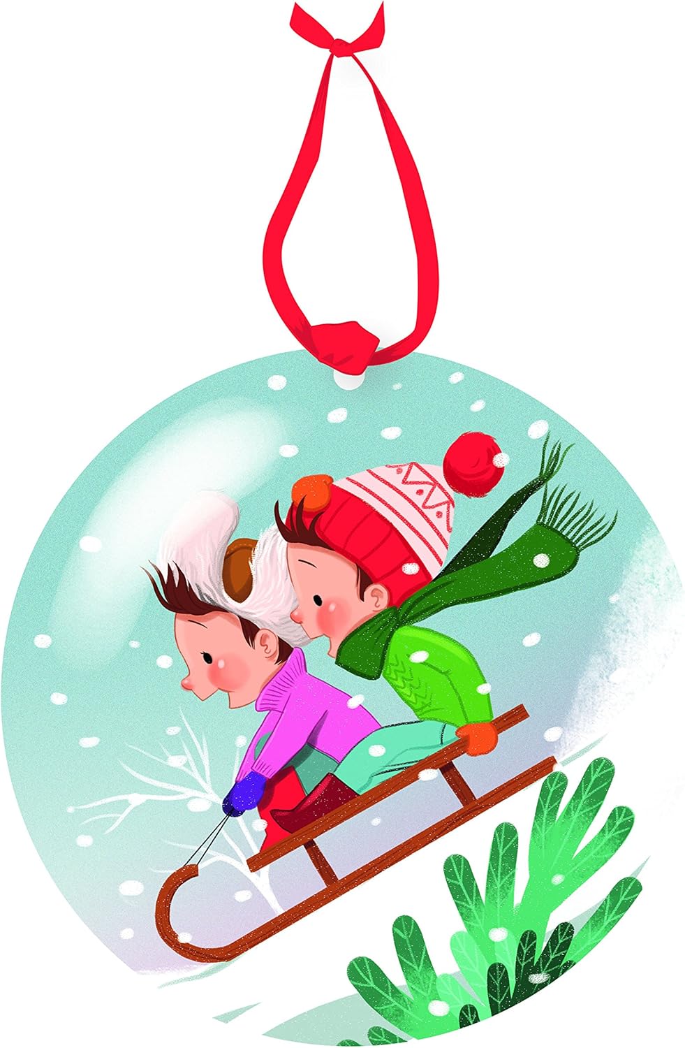 Avenue Mandarine, Ref CO083O, Christmas Bauble Decorations for Boys, 12 Decorations to Hang, Designs Featuring Snowmen - Image 4