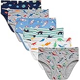 Slenily Little Boys Sharks Briefs Toddler Kids Truck Cars Underwear Soft Cotton Airplane Undies (Pack of 6)