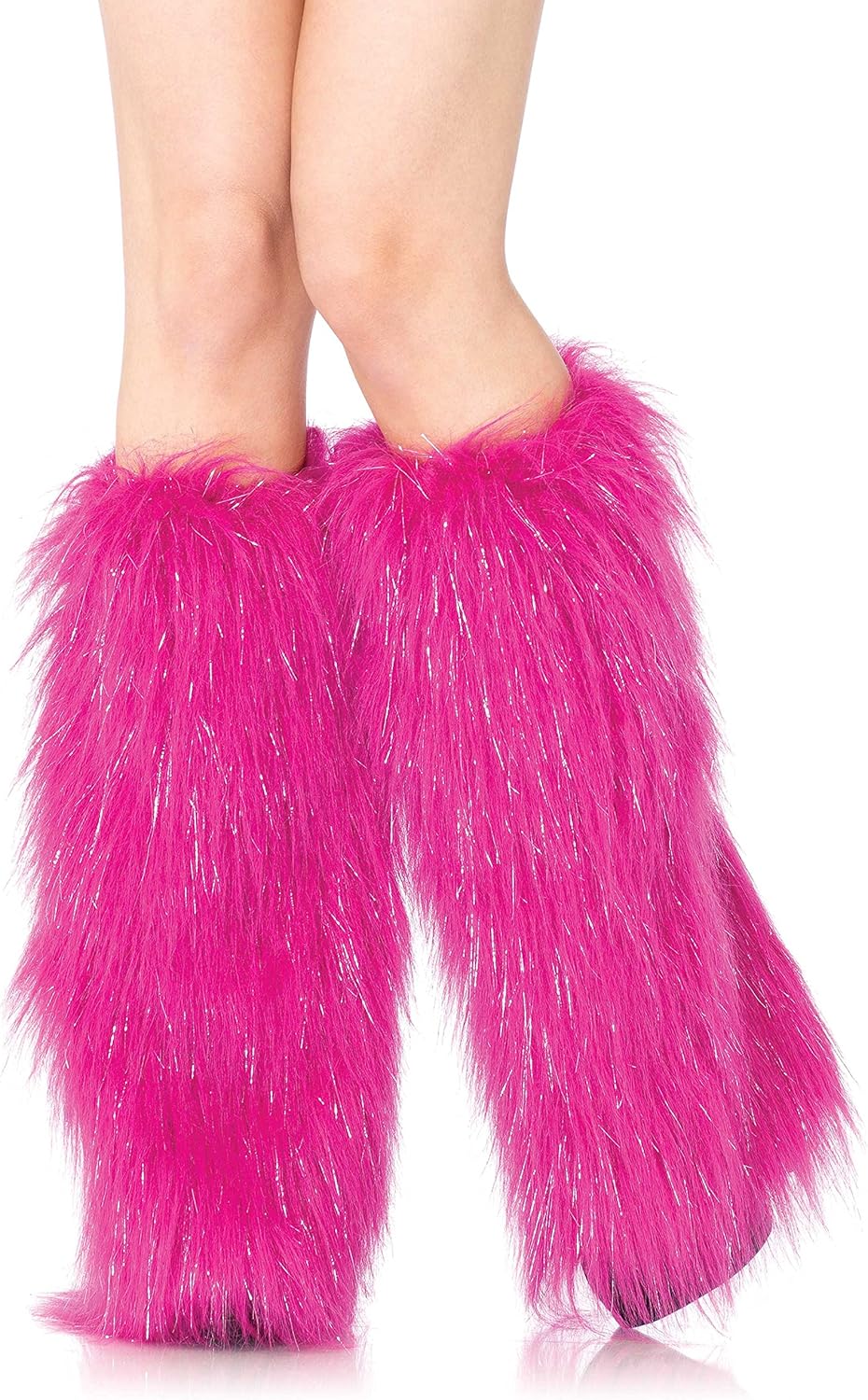  Leg Avenue Faux Fur Lorax Legwarmers for Women, White/Silver, One Size: Leg Avenue: Clothing