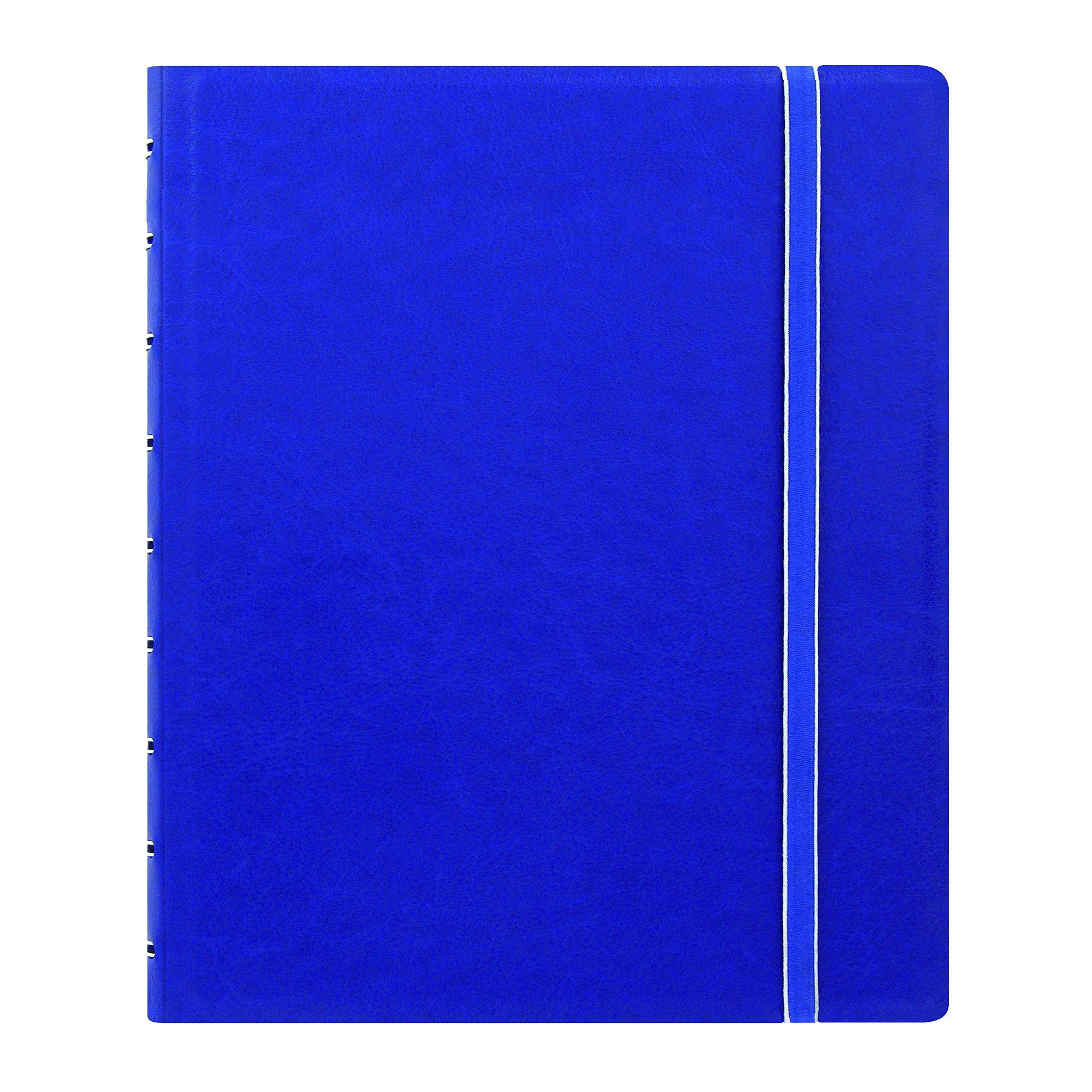 Filofax REFILLABLE NOTEBOOK CLASSIC, 9.25" x 7.25" Blue - Elegant leather-look cover with moveable pages - Elastic closure, index, pocket and page marker (B115903U)