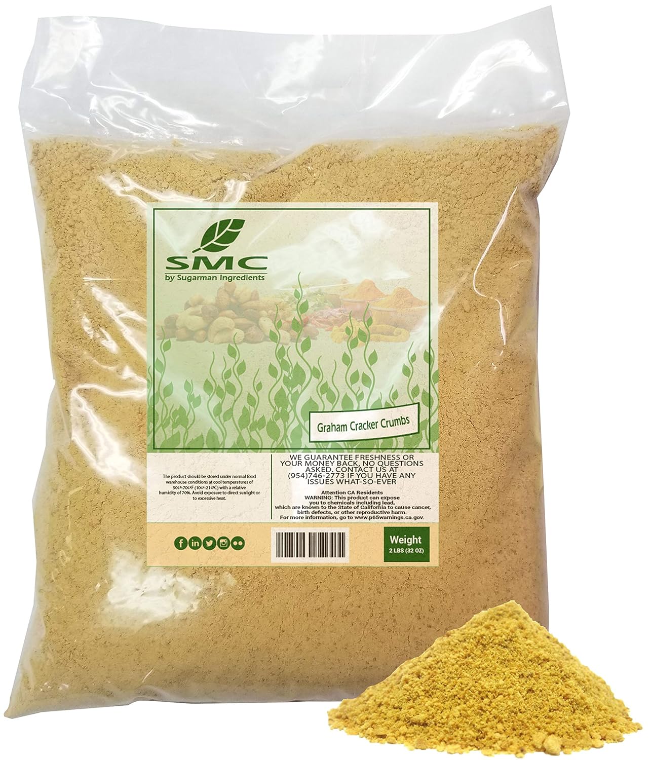 KOSHER Graham Cracker Crumbs 2 Pounds BULK Bag For Baking