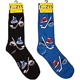 Foozys Men’s Hockey Cool Sports Novelty Crew Socks | 2 Pair