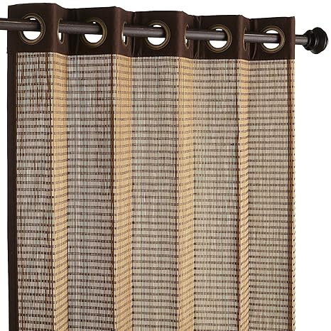 Buy Pier 1 Imports Single Panel Modern Bamboo Dark Brown Grommet