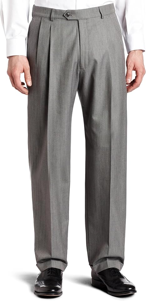 Download Haggar Men's Pleat-Front Cuffed Suit-Separate Pant at ...