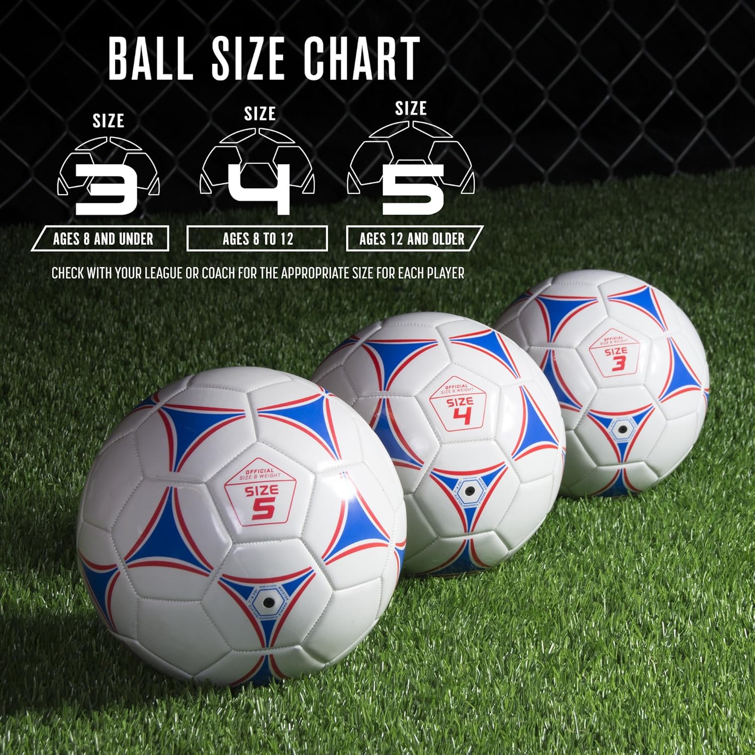 GoSports Premier Soccer Ball with Premium Pump - Available as Single Balls or 6 Packs - Choose Your Size : Sports & Outdoors