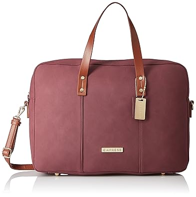 Caprese Felicia Womens Satchel (Plum and Tan)