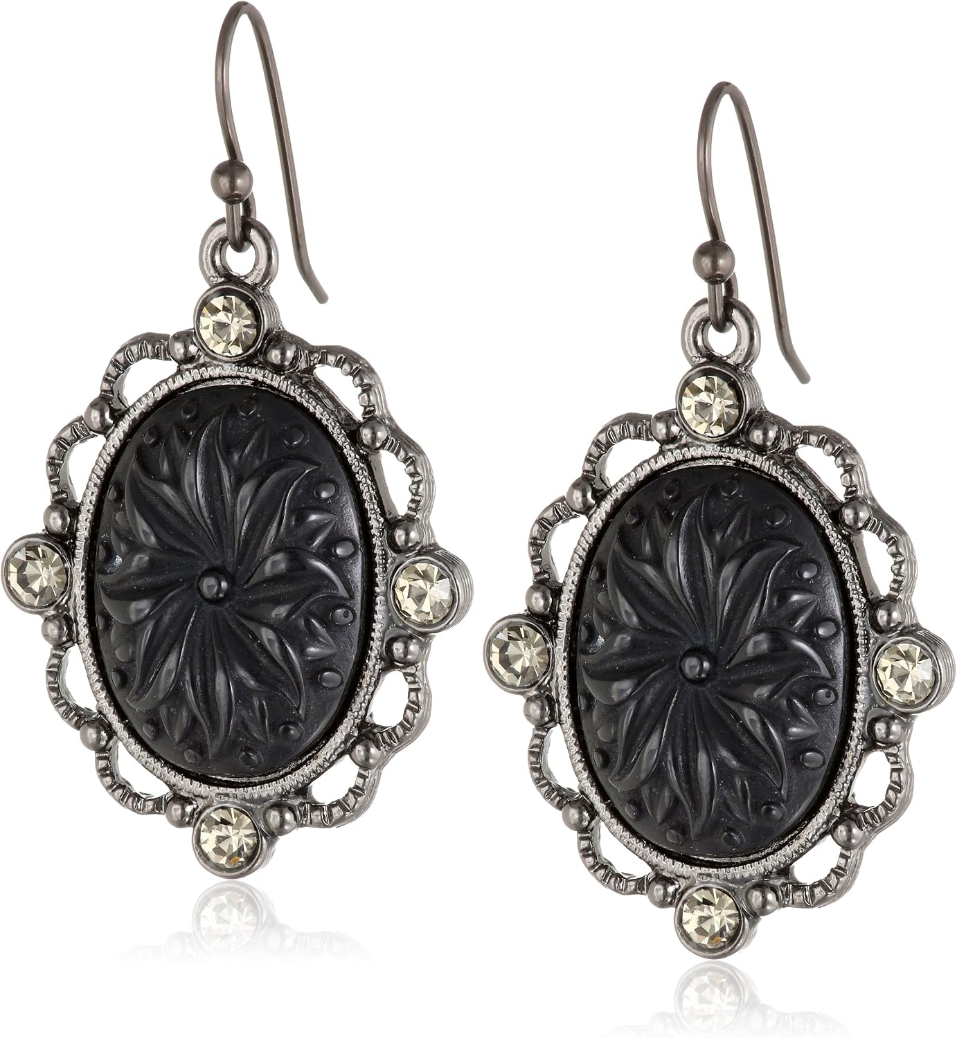 1928 Jewelry Victorian Gothic Black Acrylic