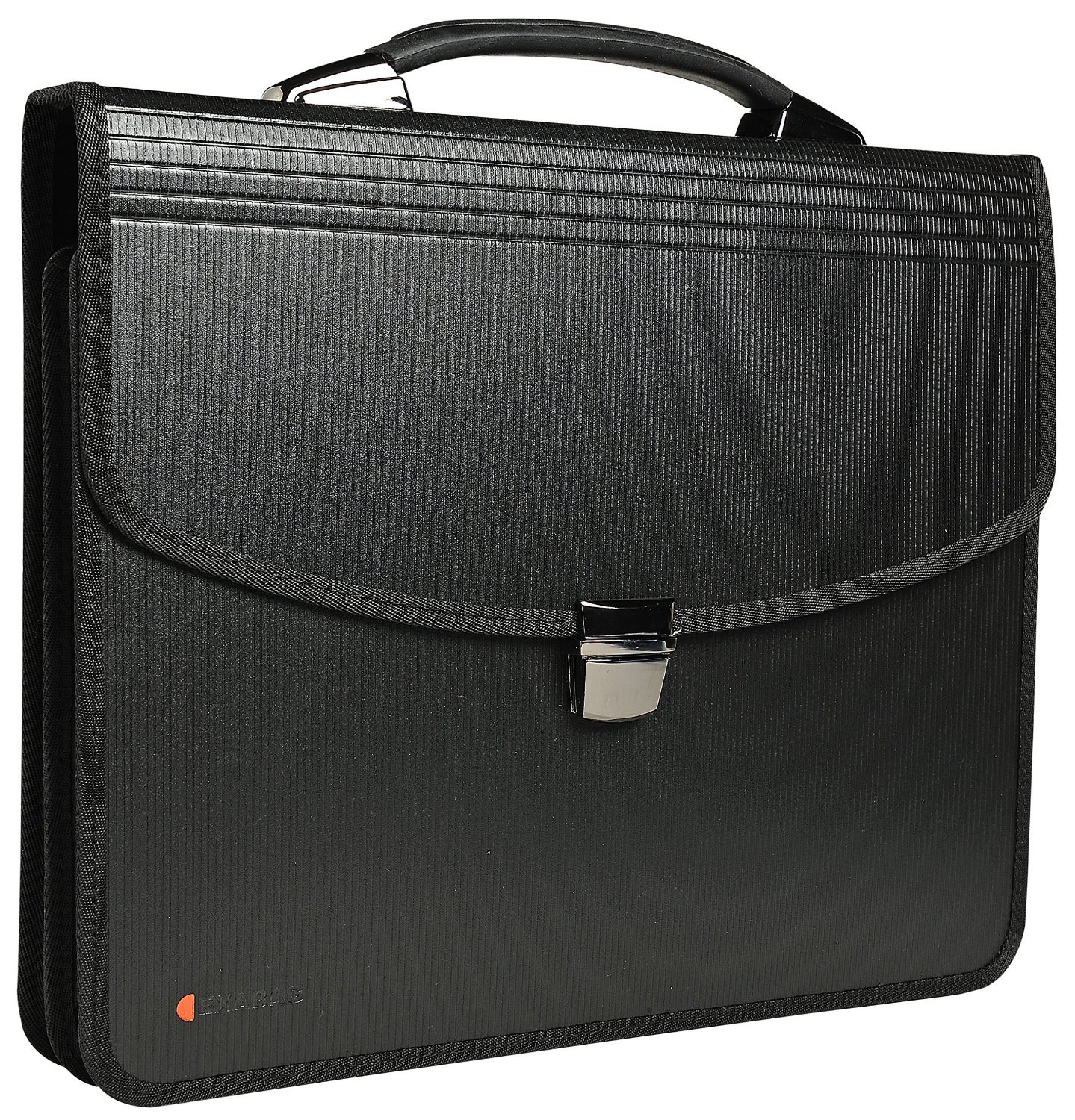 Exacompta - Ref 59144E - Exactive - Multipart Expanding Case with Handle - 360 x 300mm in Size Ideal for A4 Size Documents, 2 Filing Compartments, Grey PP Dividers - Black