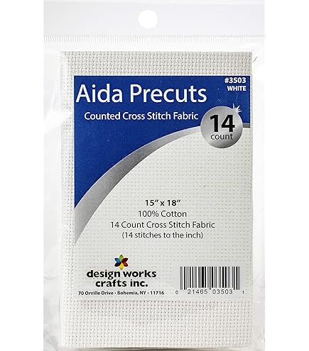 Charles Craft Tela Aida Gold Standard, 14 Count, 30,5x45,7 Cm, Bianca, Per Punto Croce, 100% Cotone, Resistente