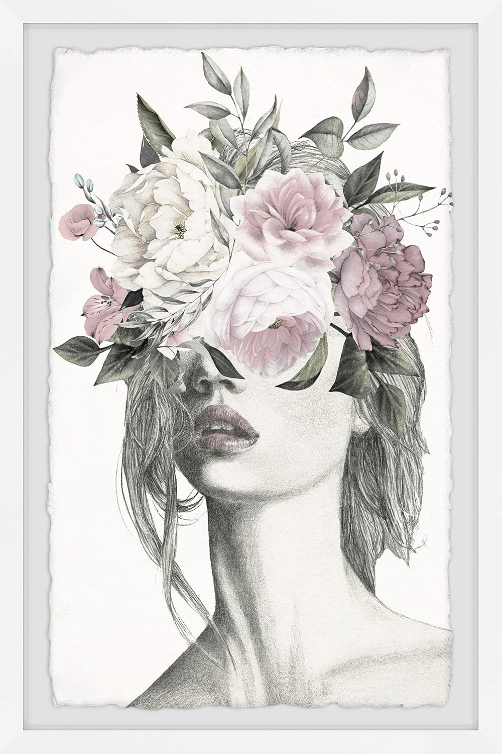 Amazon Com Marmont Hill Smokey Flower Crown Framed Painting Print 16x24 Furniture Decor